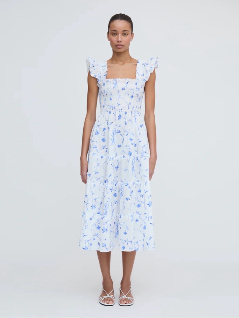 HILL HOUSE •• The Ellie Nap Dress •• In Blue Botanical Size XS - Picture 3 of 10